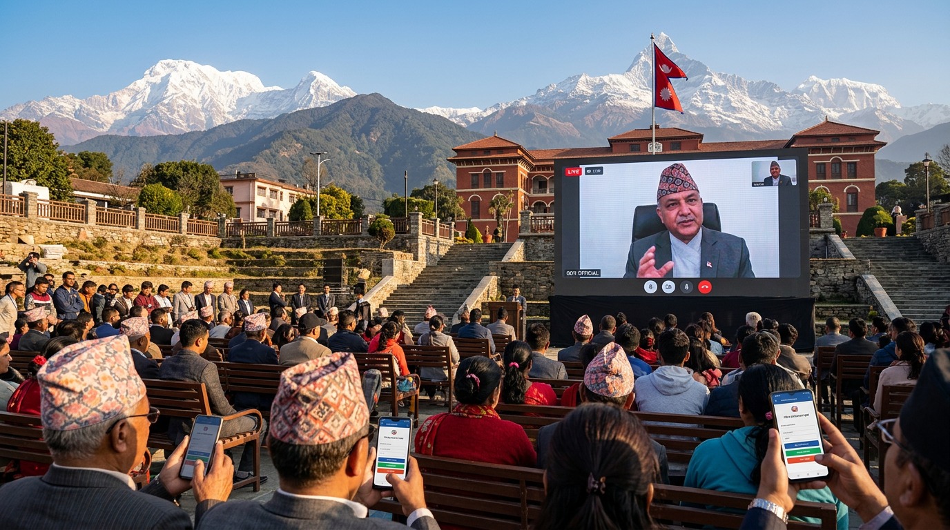 A citizen speaking with their representative on a video call.